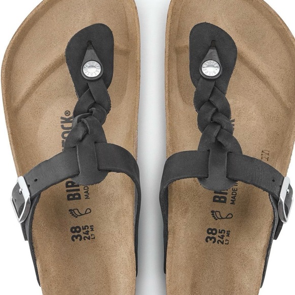 Birkenstock Gizeh braided black oiled leather sandals women’s 40/9 - Picture 3 of 14